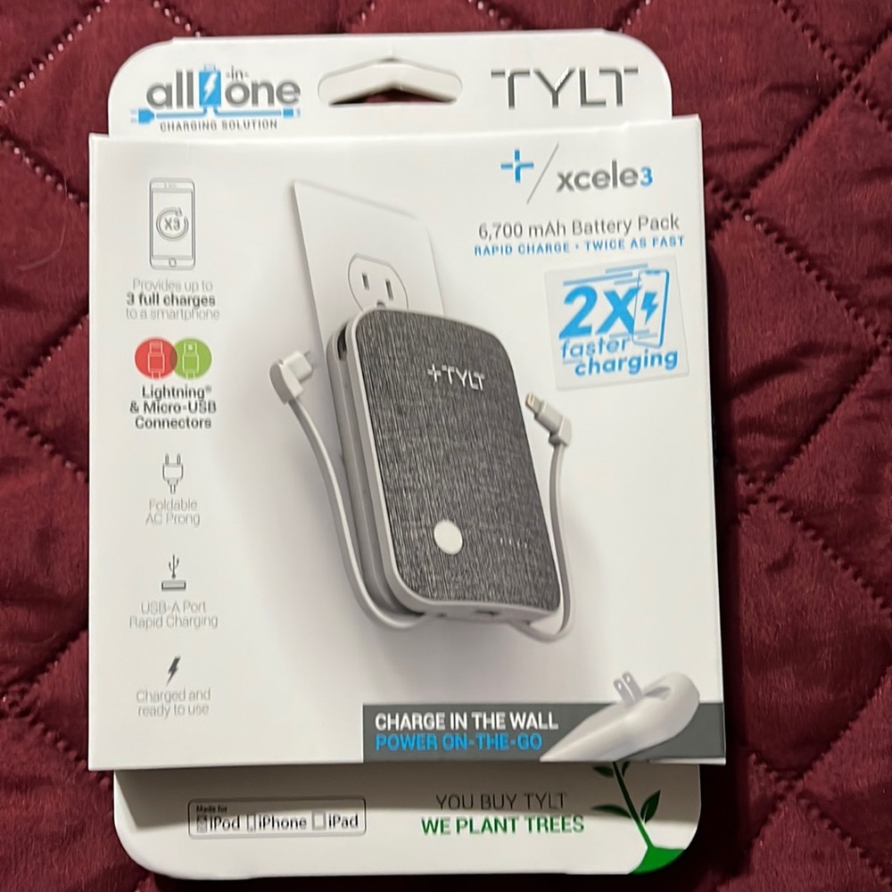Truly XCELE3 6700 mah battery pack NEW BNIP All in one charging system NEW